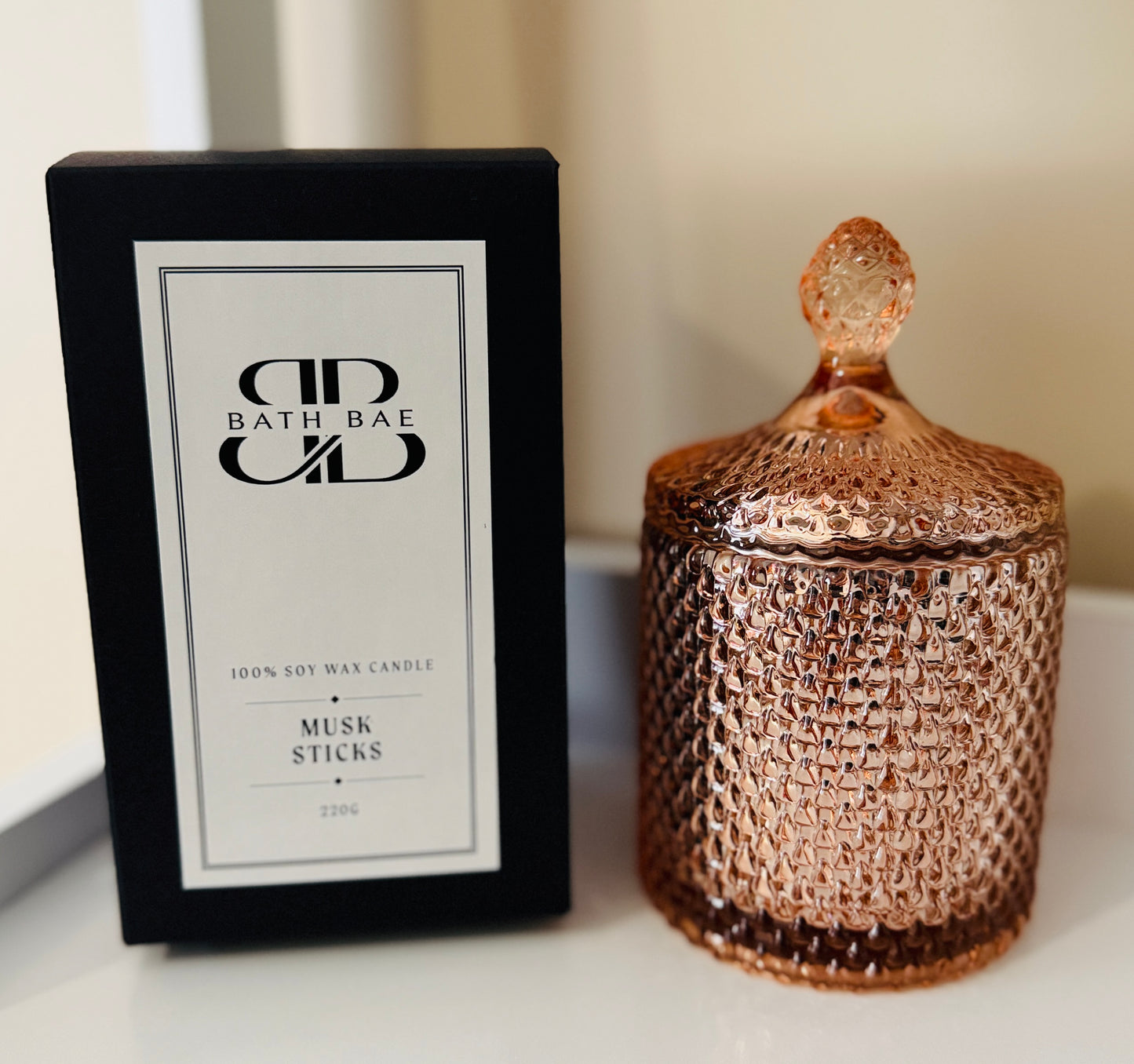 ROSE GOLD SOY WAX CANDLE 220G